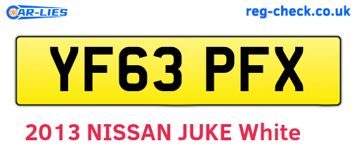 YF63PFX are the vehicle registration plates.