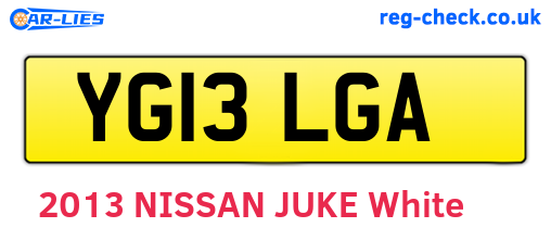 YG13LGA are the vehicle registration plates.