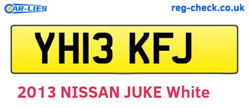 YH13KFJ are the vehicle registration plates.