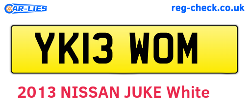 YK13WOM are the vehicle registration plates.