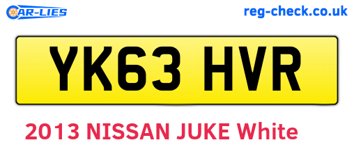 YK63HVR are the vehicle registration plates.