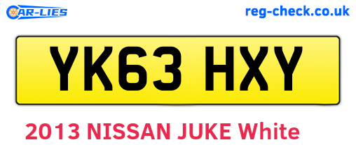 YK63HXY are the vehicle registration plates.