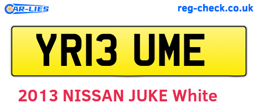 YR13UME are the vehicle registration plates.