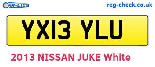YX13YLU are the vehicle registration plates.