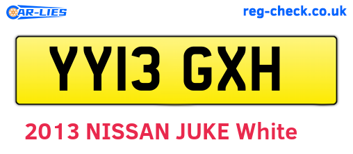 YY13GXH are the vehicle registration plates.
