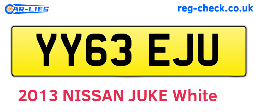 YY63EJU are the vehicle registration plates.