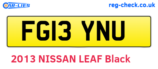 FG13YNU are the vehicle registration plates.