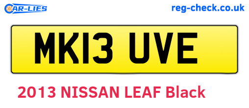 MK13UVE are the vehicle registration plates.