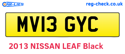 MV13GYC are the vehicle registration plates.