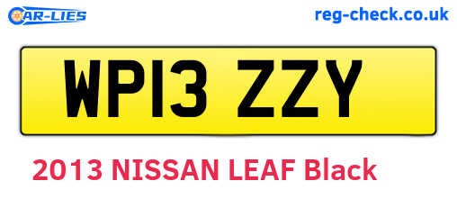WP13ZZY are the vehicle registration plates.
