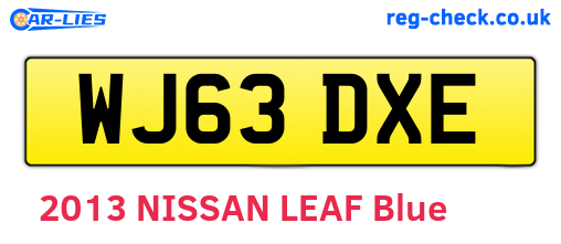 WJ63DXE are the vehicle registration plates.