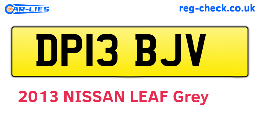 DP13BJV are the vehicle registration plates.