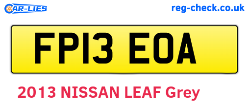 FP13EOA are the vehicle registration plates.