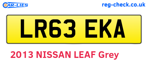 LR63EKA are the vehicle registration plates.