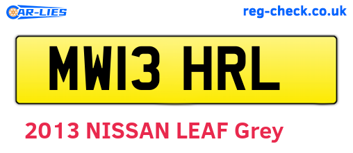 MW13HRL are the vehicle registration plates.