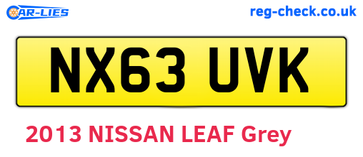 NX63UVK are the vehicle registration plates.