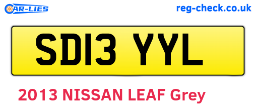SD13YYL are the vehicle registration plates.