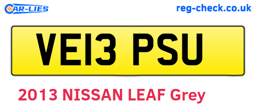 VE13PSU are the vehicle registration plates.