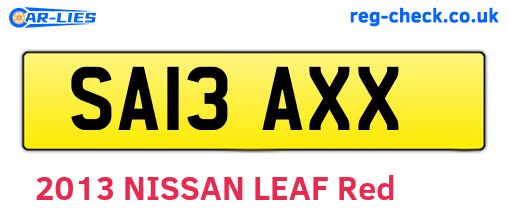 SA13AXX are the vehicle registration plates.