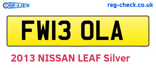 FW13OLA are the vehicle registration plates.