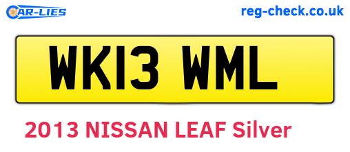 WK13WML are the vehicle registration plates.
