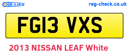 FG13VXS are the vehicle registration plates.