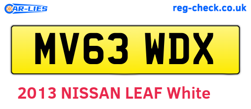 MV63WDX are the vehicle registration plates.