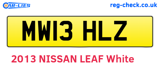 MW13HLZ are the vehicle registration plates.