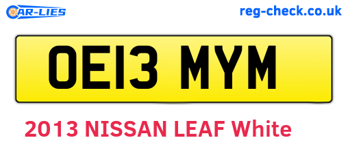 OE13MYM are the vehicle registration plates.