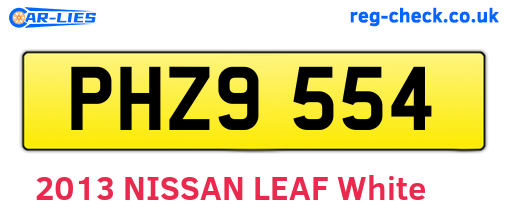 PHZ9554 are the vehicle registration plates.
