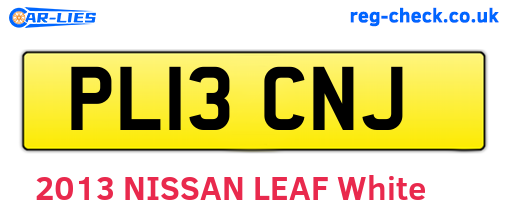 PL13CNJ are the vehicle registration plates.