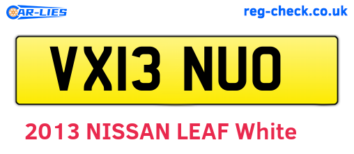 VX13NUO are the vehicle registration plates.