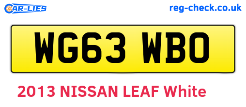 WG63WBO are the vehicle registration plates.