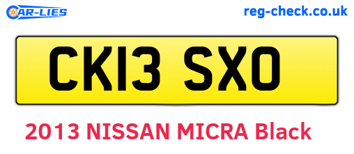 CK13SXO are the vehicle registration plates.