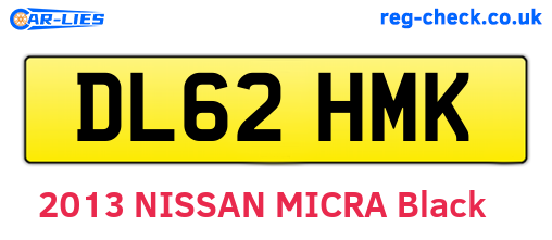 DL62HMK are the vehicle registration plates.