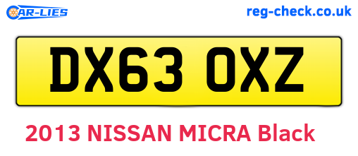 DX63OXZ are the vehicle registration plates.