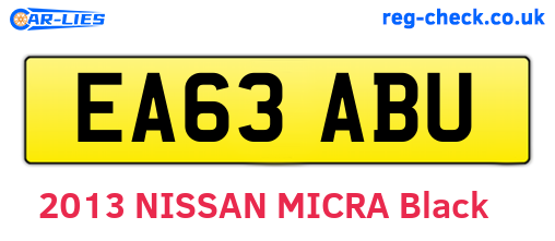 EA63ABU are the vehicle registration plates.