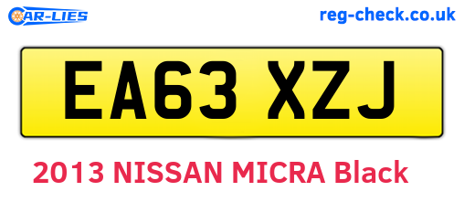 EA63XZJ are the vehicle registration plates.
