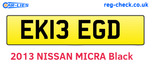 EK13EGD are the vehicle registration plates.