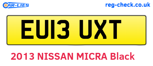 EU13UXT are the vehicle registration plates.