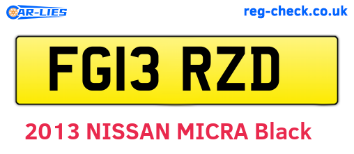 FG13RZD are the vehicle registration plates.