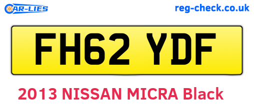 FH62YDF are the vehicle registration plates.