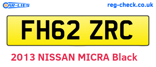 FH62ZRC are the vehicle registration plates.