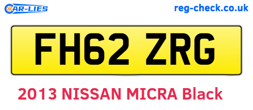 FH62ZRG are the vehicle registration plates.