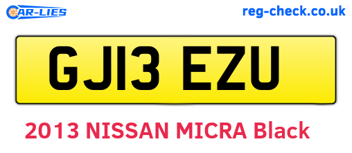 GJ13EZU are the vehicle registration plates.