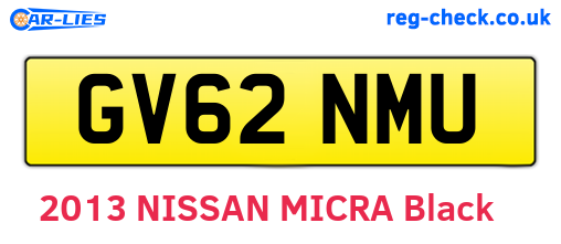 GV62NMU are the vehicle registration plates.