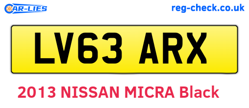 LV63ARX are the vehicle registration plates.