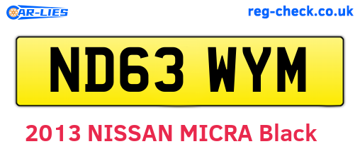 ND63WYM are the vehicle registration plates.