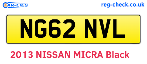 NG62NVL are the vehicle registration plates.