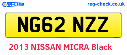 NG62NZZ are the vehicle registration plates.
